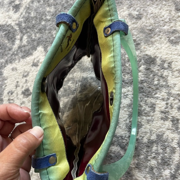 Wendy Costa Women's Bag Purse Made In New York Colorful High Heel Lucite Handle - Picture 6 of 6